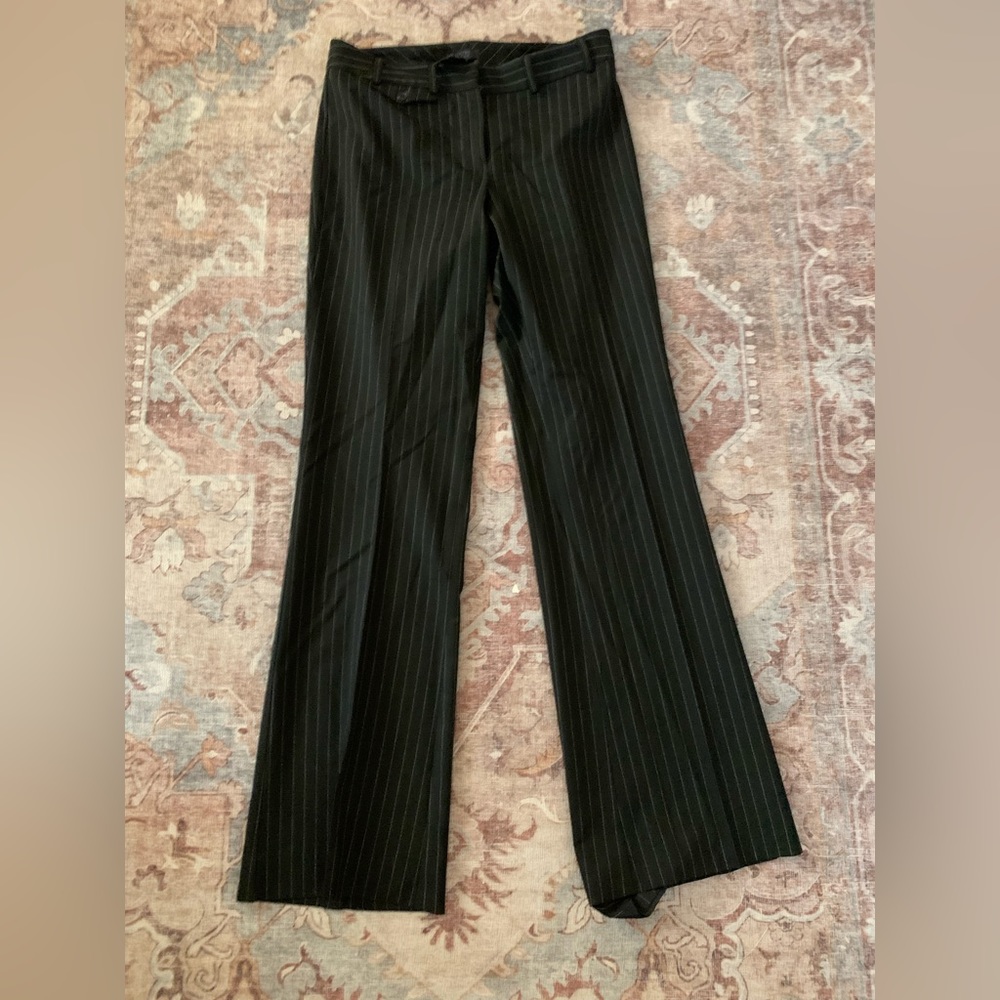 Pin stripe flare mid rise business pants